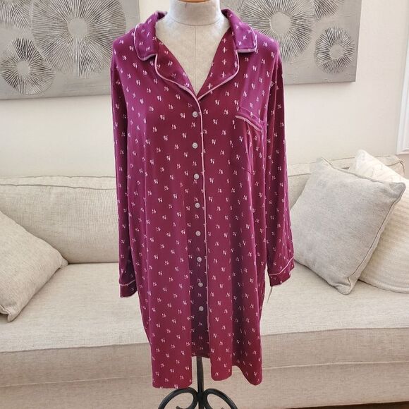Alfani Plus Size Printed Sleepshirt Nightgown - Picture 2 of 12